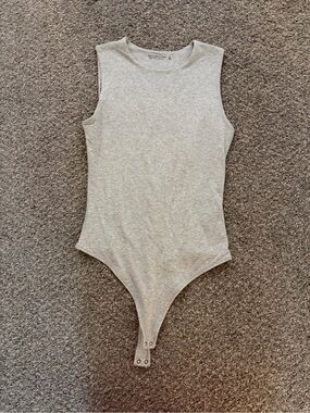 Abercrombie & Fitch Light Gray Sleeveless Bodysuit